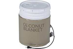 Powerblanket CN05 5 gal Coconut Oil Bucket Heating Blanket, Fixed Thermostat, 100 Degree F, 120V, 120W, 0.75", Tan