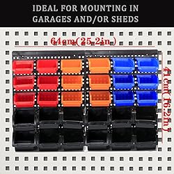 RIVTUN Wall Mounted Storage Bins Parts Rack 4