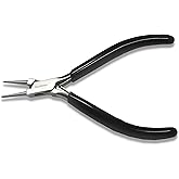 The Beadsmith Round Nose Pliers – Extra Fine Tips – 4.5 inches (114mm) – PVC Grip Handle with Double Leaf Springs – Jewelry Making Tool for Creating Bracelets, Earrings and Necklaces