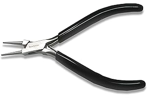 The Beadsmith Round Nose Pliers – Extra Fine Tips – 4.5 inches (114mm) – PVC Grip Handle with Double Leaf Springs – Jewelry Making Tool for Creating Bracelets, Earrings and Necklaces