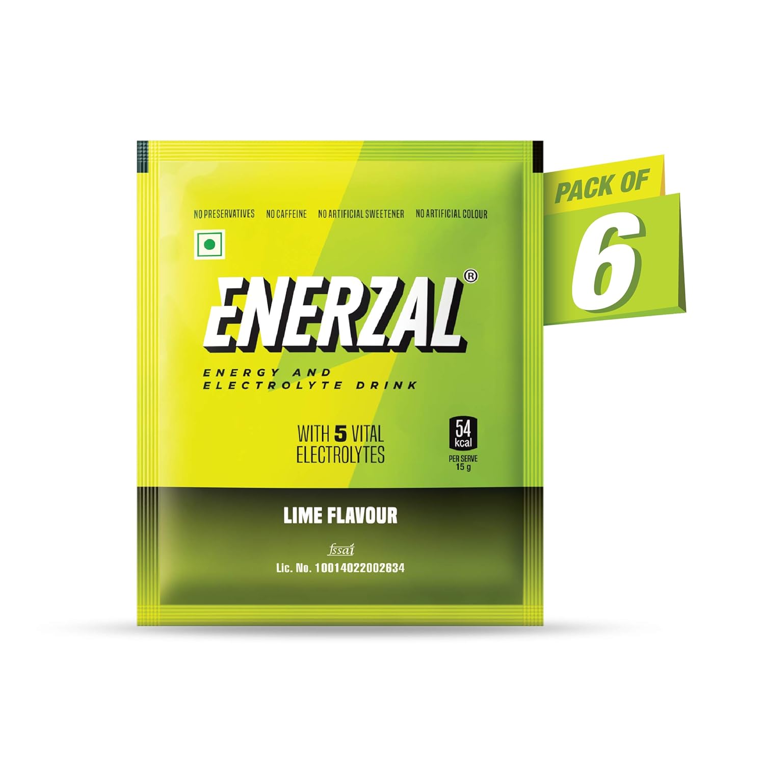 Enerzal Energy Drink Powder Lime Flavour 50 GM (Pack of 6) Amazon.in