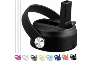 FLORAPELL Straw Lid for Hydro Flask Wide Mouth Water Bottles, Top Lids with Straw Compatible with Hydro Flask 32 40 oz, Replacement Cap Wide Mouth Accessories Flip Lid Flex Handle