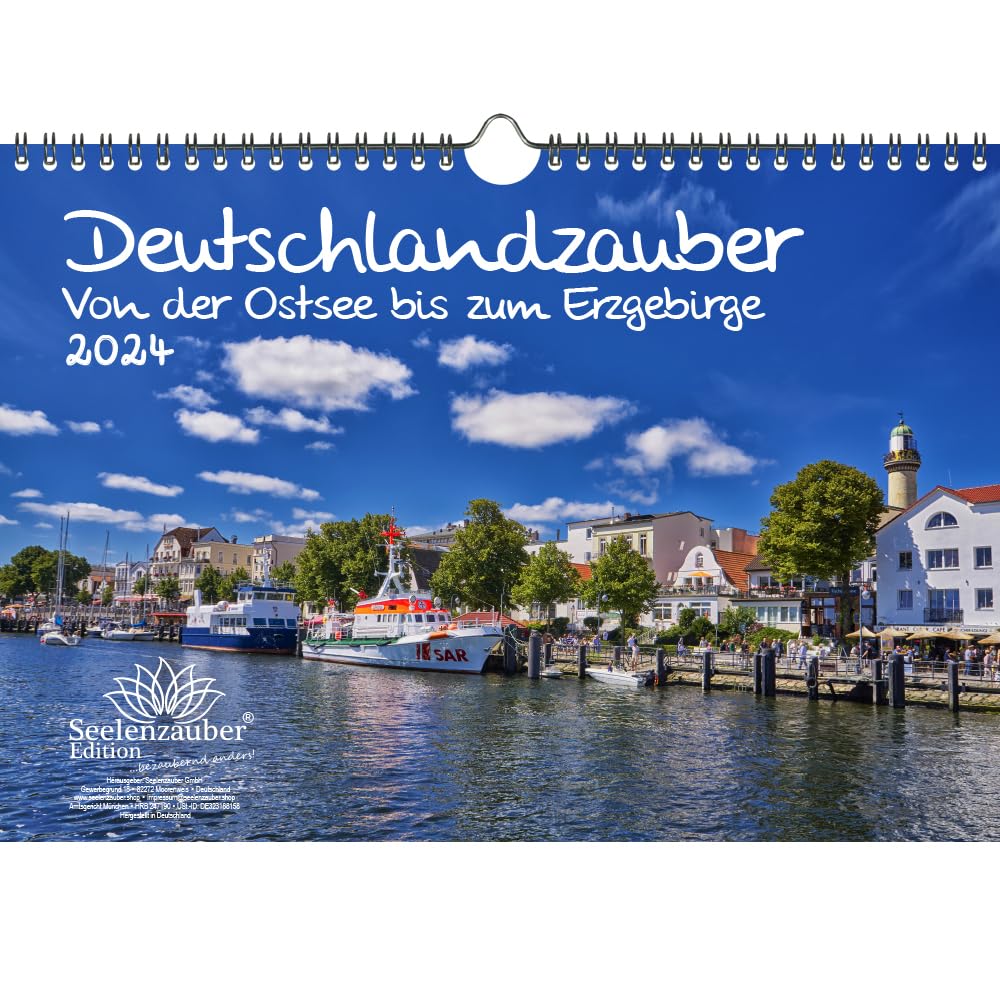Deutschlandzauber From the Baltic Sea to the Ore Mountains DIN A4 Calendar for 2024 Holiday Travel Germany Seelenzauber