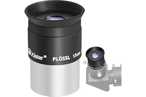 Alstar 1.25" 15mm Plossl Telescope Eyepiece - 4-element Plossl Design - Threaded for Standard 1.25inch Astronomy Filters