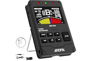 MOREUP Digital Metronome Tuner Tone Generator, 3 in 1 Rechargeable Voice Counting Tap Musical Instruments Tool w/Clip-on Microphone