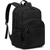 RosaRubus Backpack for Women,College Backpack,Quilted Casual Daypack,Waterproof Bookbag for 17Inch Laptop