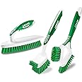 Libman Heavy Duty Scrub Brush Kit | Cleaning Brushes for Household Use | Tub Scrubber | Easy Grip Scrub Brush | Big Job Kitchen Brush | Dual Sided Tile & Grout Brush | 3 Different Brushes Included
