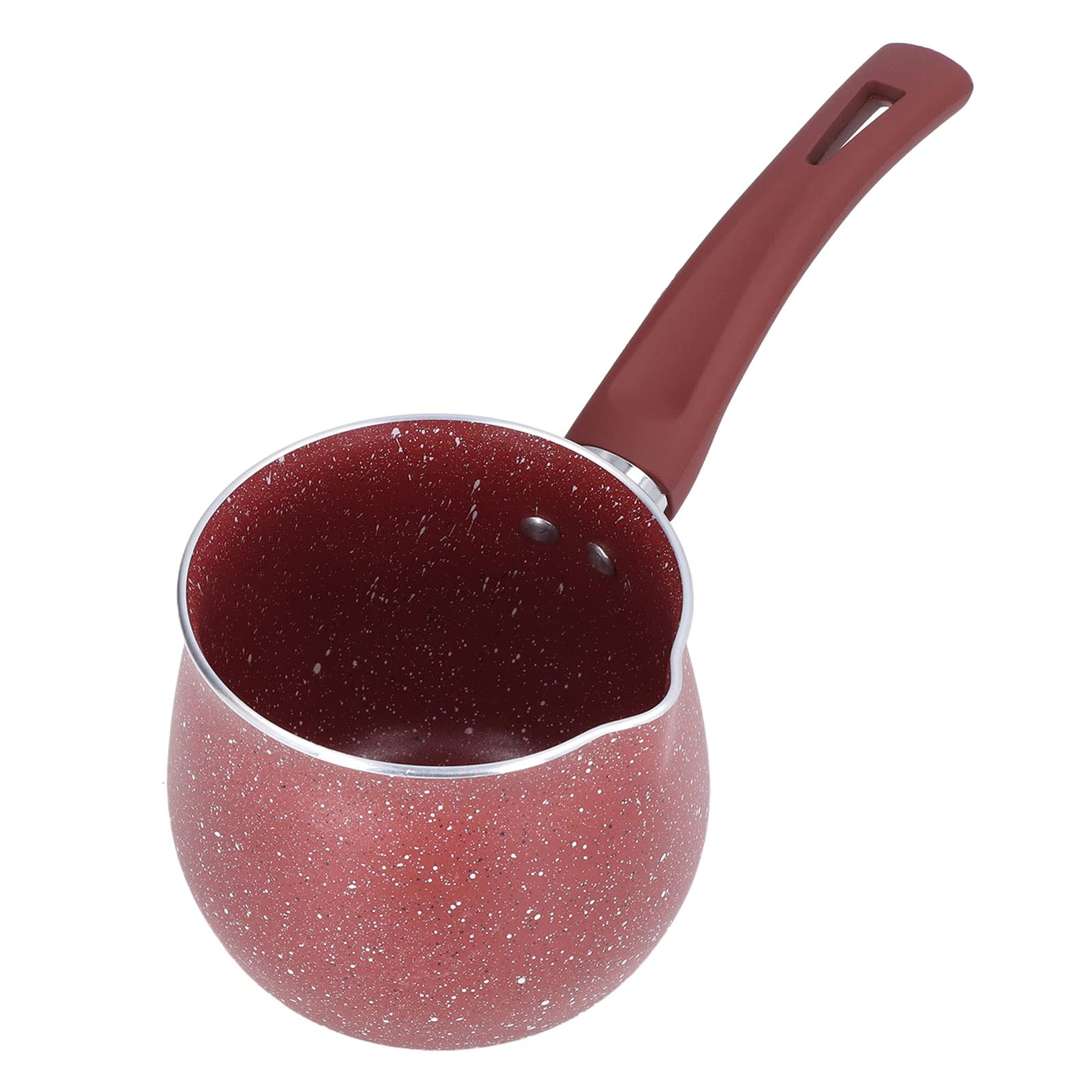 Milk Pan Coffee Pot 10cm Cooking Pot Mini Milk Butter Warmer Single Handle Soup Pan for Cooking (Red)