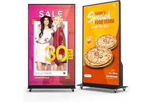YIXZSWD 75 Inch Full Screen Indoor Floor Stand Digital Signage Digital Kiosks with Android System LCD Poster Display with WiFi HDMI/USB Input Auto Media Player