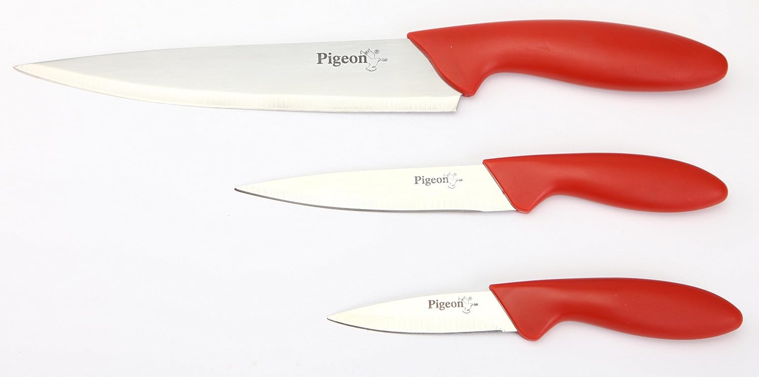 Buy Pigeon Kitchen Knives Set 3 Pieces Multicolor Online At Low