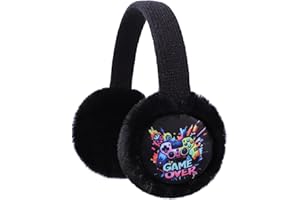 BAOPLAYKIDS Kids Knitted Earmuffs with Cute Pattern Winter Outdoor Plush Ear Muffs Ear Warmers for Girls Boys 4-16Years
