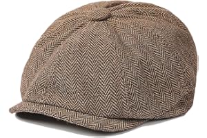 QIABAO Mens Classic Newsboy Flat Cap Gatsby Ivy Cabbie Hat