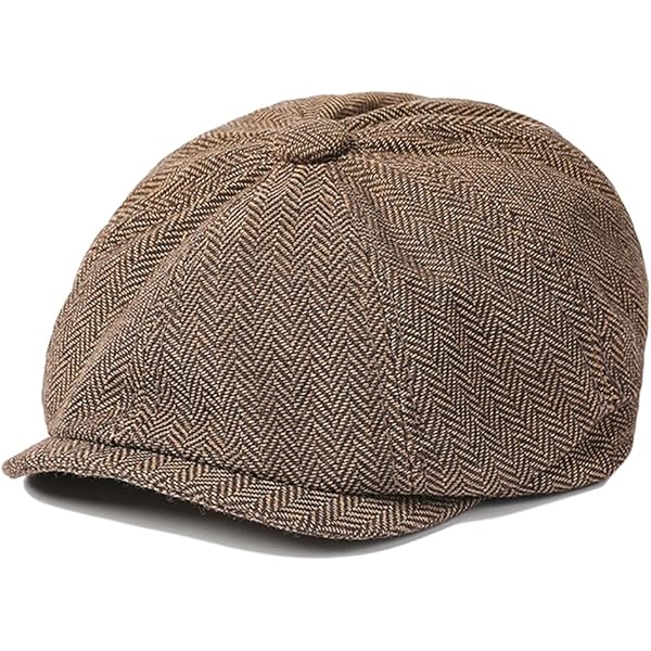 Mens Cotton Blend 8-Panel Newsboy Cap Baker Boy Hat Flat