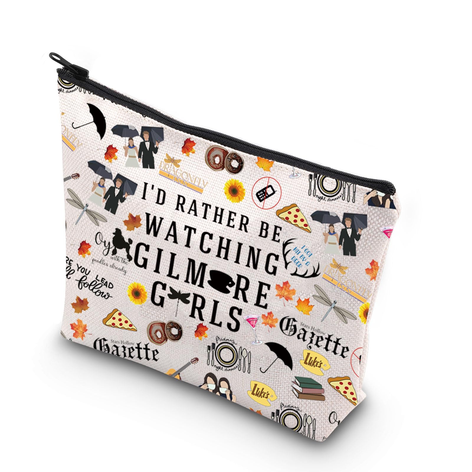 KUIYAI Tv Show Inspired Gift Travel Makeup Bag Gifts for Mom Daughter Friend (Watching Gilmore)