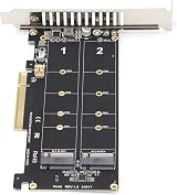 Yoidesu Dual M.2 NVMe SSD to PCIe X8 Adapter Card M Key Hard Drive Converter view 1