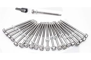 YONGXUAN #12 x 3" Self Drilling Screws 410 Stainless Steel Hex Washer Head self Tapping Screws 50 pcs