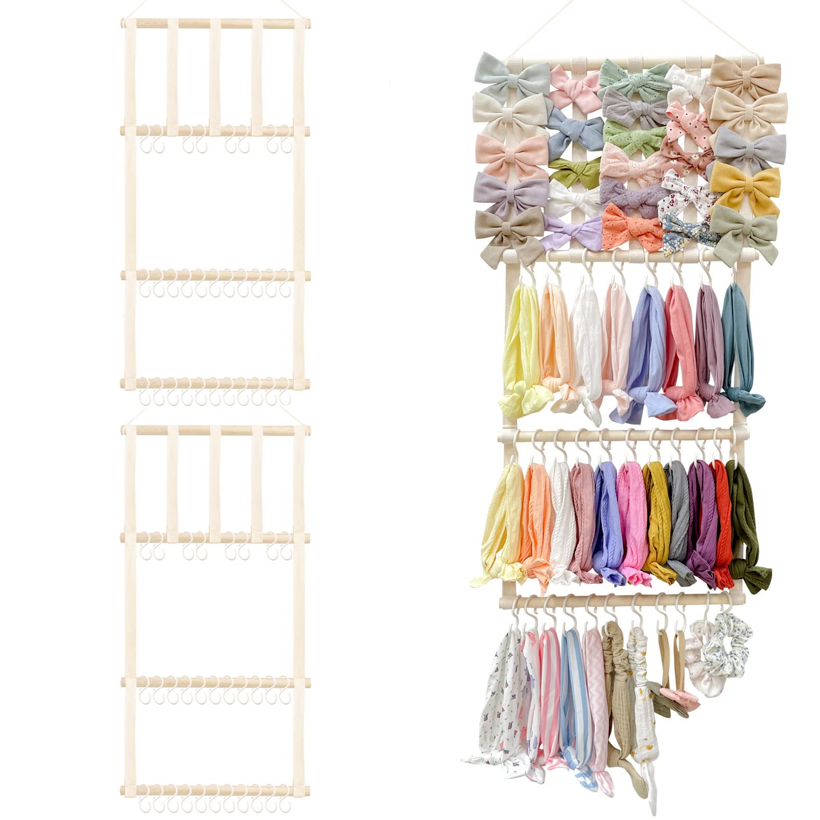 Photo 1 of POVETIRE Headband Holder Hair Bows Organizer for Girls, Baby Headbands Hair Accessories Organizer Storage Wall Hanging Decor for Toddler Girls Room