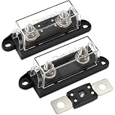 Chatovalo MEGA Fuse Holder with 400 Amp Fuse, 12V/24V DC, 2 Pack | Holder Rated up to 120V DC. ANL Upgrade. Battery Bank &amp; Energy Storage Applications