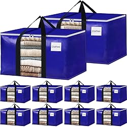 BlissTotes 10 Pack Moving Bags with Clear