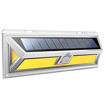 Juslit Solar Lights Outdoor 144 Cob Leds Motion Sensor Light 2 Modes Wireless Security Wall Lighting W 270 Wide Angle Ip65 Waterproof For Patio Garden Deck Porch Pathway Garage Max 1pk