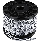 50 ft 1/12" Stainless Steel Hanging Chain Metal Chain Link Light Duty Chain Utility Chain Jack Chain for Home Outdoor Camping Hanging (2mm*15m)
