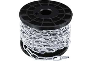 SEL NATURAL 50 ft 1/12" Stainless Steel Hanging Chain Metal Chain Link Light Duty Chain Utility Chain Jack Chain for Home Outdoor Camping Hanging (2mm*15m)