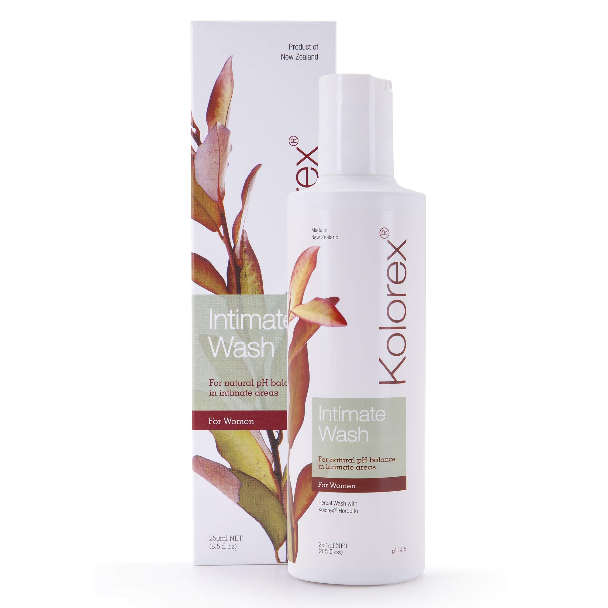 Kolorex Intimate Wash - Daily Herbal and pH-Balanced Feminine Wash Containing The New Zealand Herb Horopito, 250 ml