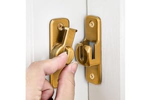 Wocoe 90/180 Degree Flip Barn Door Lock, Protect Privacy - Security Door Latch, Gate Latches Hardware for Barn Door, Bathroom, Cabinet, Window,Garden,Sliding Door(Brass)