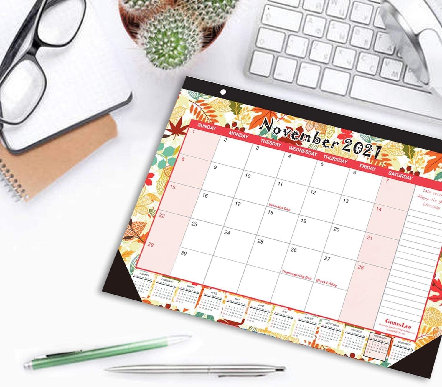Desk Calendar 2021-2022: Large Monthly Pages 17 x 11-1/2 Inches Runs from July 2021 Through December 2022-18 Monthly Desk/Wall Calendar can be Used Throughout 2022 : Office Products