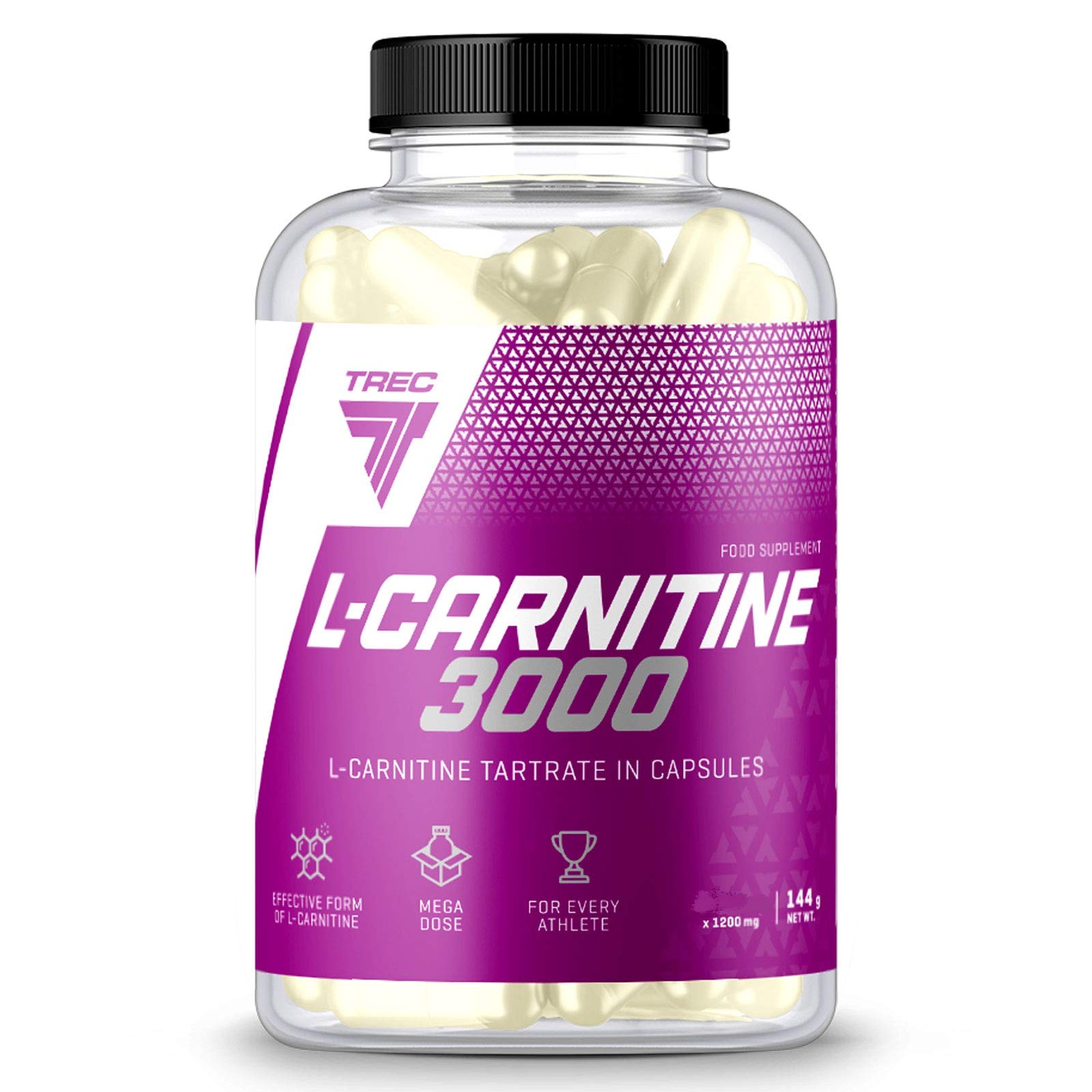 TREC Nutrition L-CARNITINE 3000-60 Capsules - high Strength - Weight Loss Fat Burner - Slimming & Muscle Definition