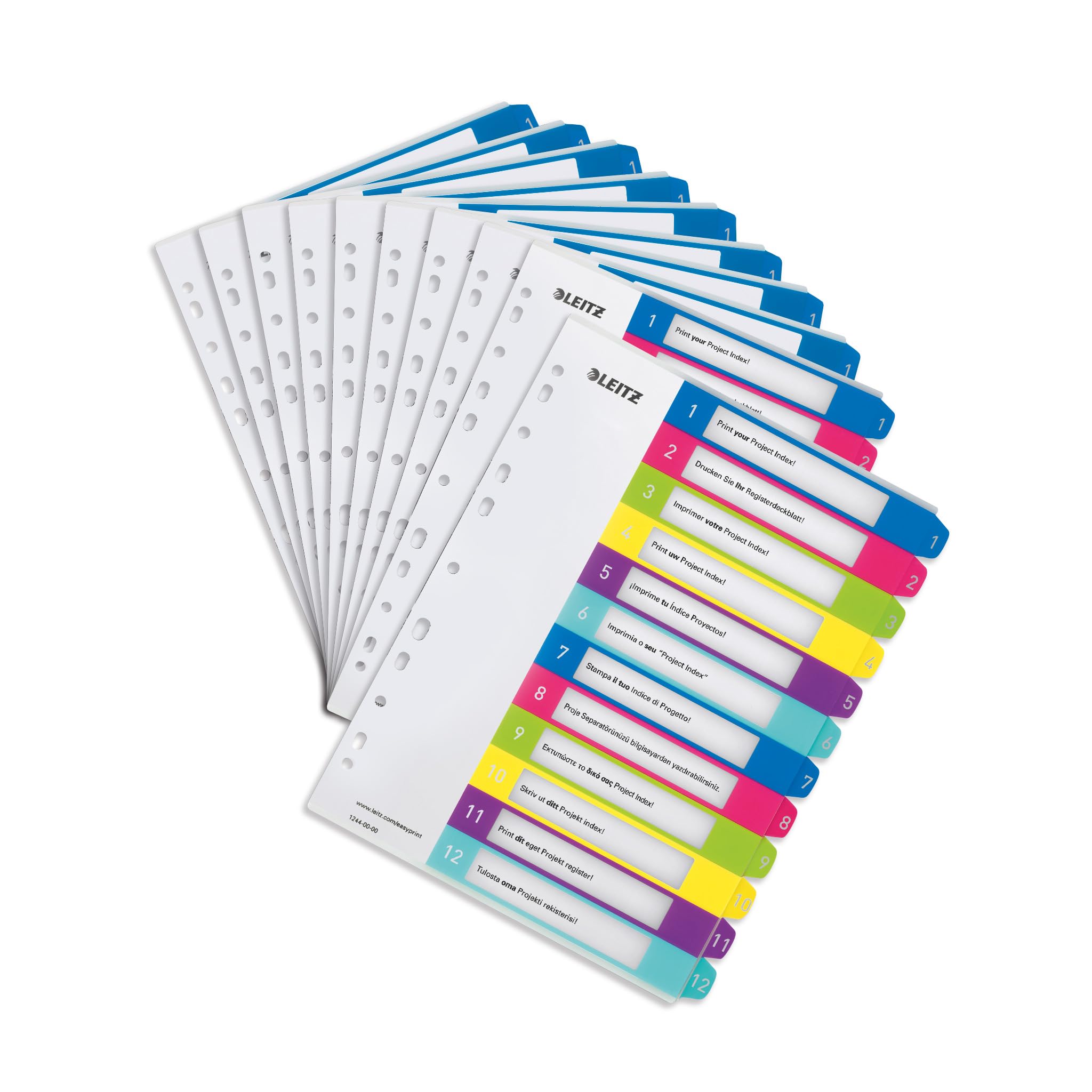 Leitz WOW - 10 Pockets Printable Pack of 12 Dividers A4