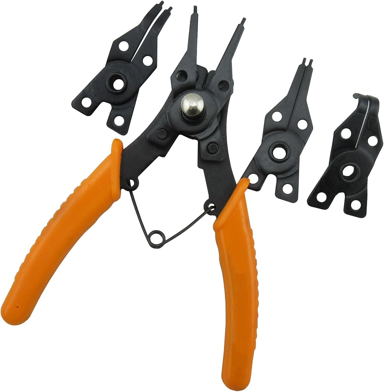 Snap Ring Pliers with Interchangeable Heads Set Mechanic Tool Carbon