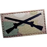 IR US Army Infantry Crossed Rifles Infrared Insignia Morale Tactical Laser Patch (Compatible with Multicam)