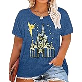 Plus Size Magical Shirt for Women Magic Kingdom Tshirt Castle Graphic Tee Family Vacation Short Sleeve Tie Dye Tops