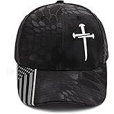 Redeemed 3 Nails Cross Hat with American Flag Christian Hats for Men Women Adjustable Cotton Embroidered Baseball Cap