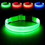 Illumifun LED Dog Collar, USB Rechargeable Light Up Dog Collar Glow in The Dark, Adjustable Dog Safety Collar Light Make Your