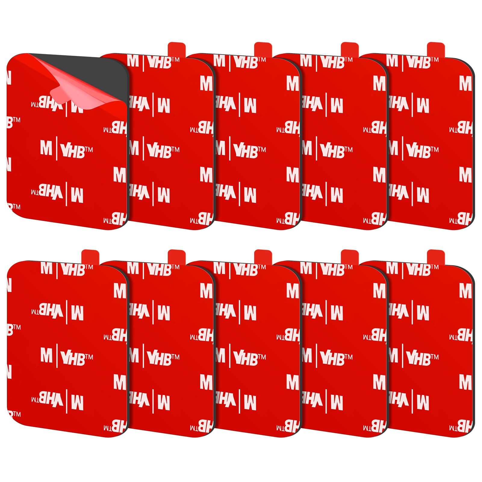 Double Sided Sticky Pads, 10Pcs Adhesive Pads Heavy Duty, Dash cam Sticky Pad, Double Sided Acrylic Foam Pad, Water & High Temperature Resistant, for Home Office Décor, Action Camera, 50*50mm