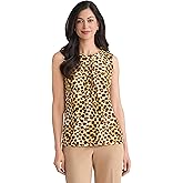 Kasper Women's Animal Print Knit Top with Keyhole