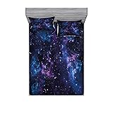 Ambesonne Space Fitted Sheet & Pillow Sham