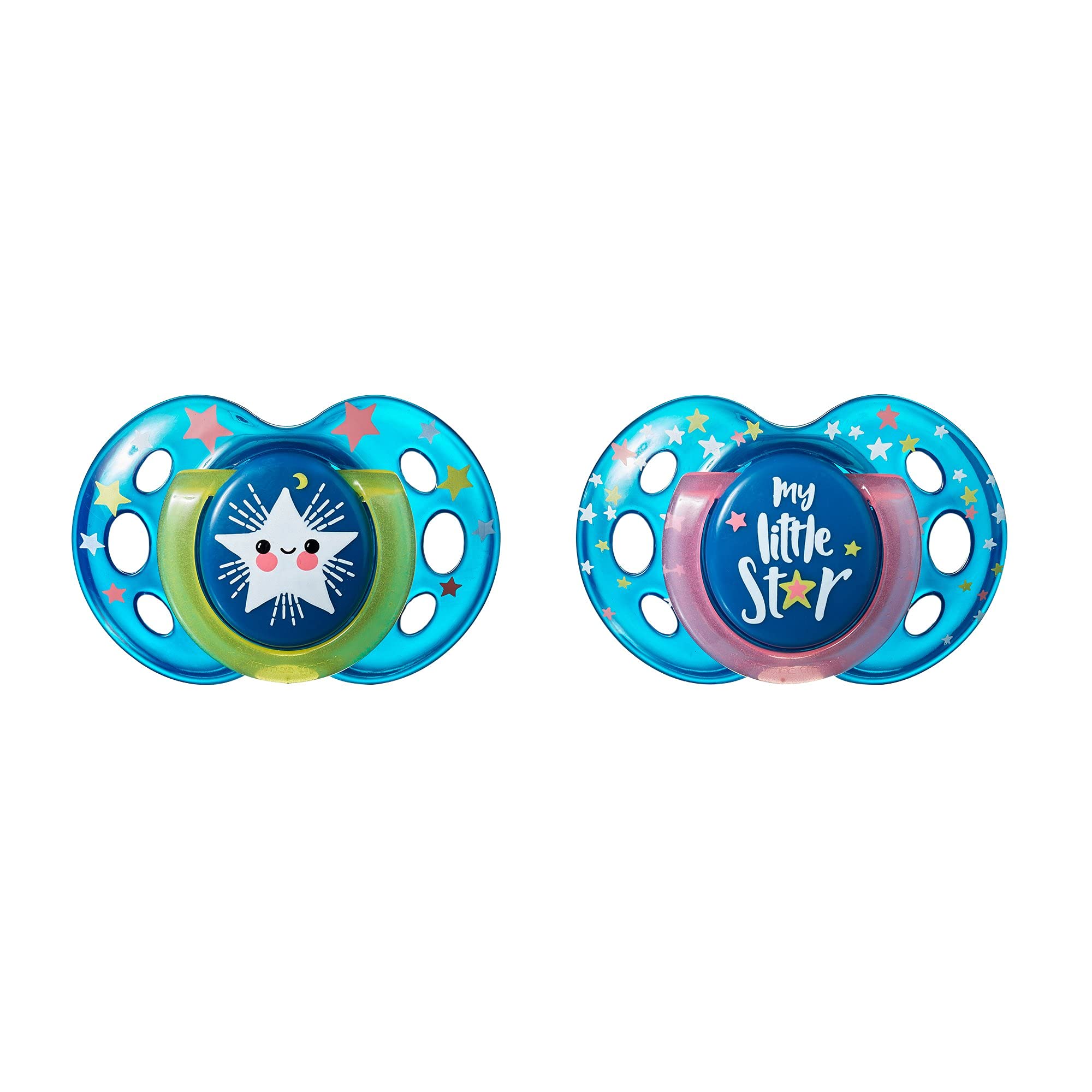 Tommee Tippee 18-36 Months Closer to Nature Night Time 2 Orthodontic Soothers, Assorted model