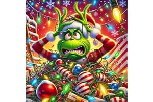 MjhRcll Christmas Paint by Numbers for Adults,DIY Paint by Numbers Kits for Beginners,Winter Paint by Numbers on Canvas for Holiday Gifts Home Wall Decor 16X16 Inch(Without Frame