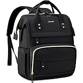 LOVEVOOK Laptop Backpack for Women, 15.6 Inch Work Business Backpacks Purse With Large Capacity, Waterproof Nurse Bag College Bookbag for School, Waterproof Casual Daypack for Travel