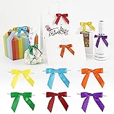 AIMUDI Rainbow Ribbon Bows 2.5" Satin Twist Tie Bows for Gift Wrapping Premade Satin Bows for Making Crafts Treat Bag Baby Shower Birthday Wedding LGBT Party Decoration, 60 PCs