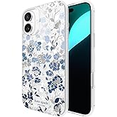 kate spade new york iPhone 16 Plus Case - Compatible with MagSafe - Designer Phone Case - Flowerbed Blue Gems