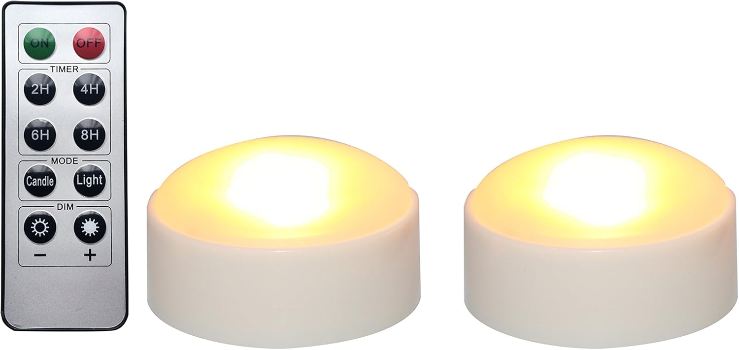 Lighting - 2 Pack Halloween LED pumpkin Lights with Remote and Timers Battery Operated Jack-O-Lantern Lights Bright Flickering Flameless Electric Candles for Halloween Decor Holiday Decorations White Color