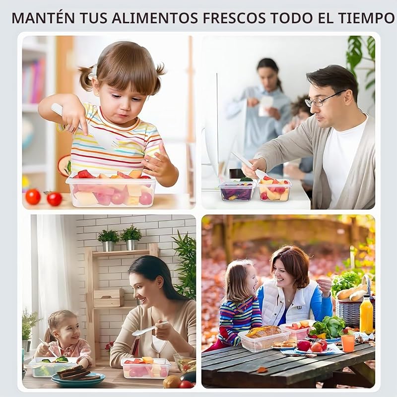 Juego de 48 recipientes herméticos con tapa, cajas de almacenamiento para alimentos (24 recipientes+24 tapas), cajas de almacenamiento de cocina, herméticas y a prueba de fugas, sin BPA, aptos para — foto 6 de 7