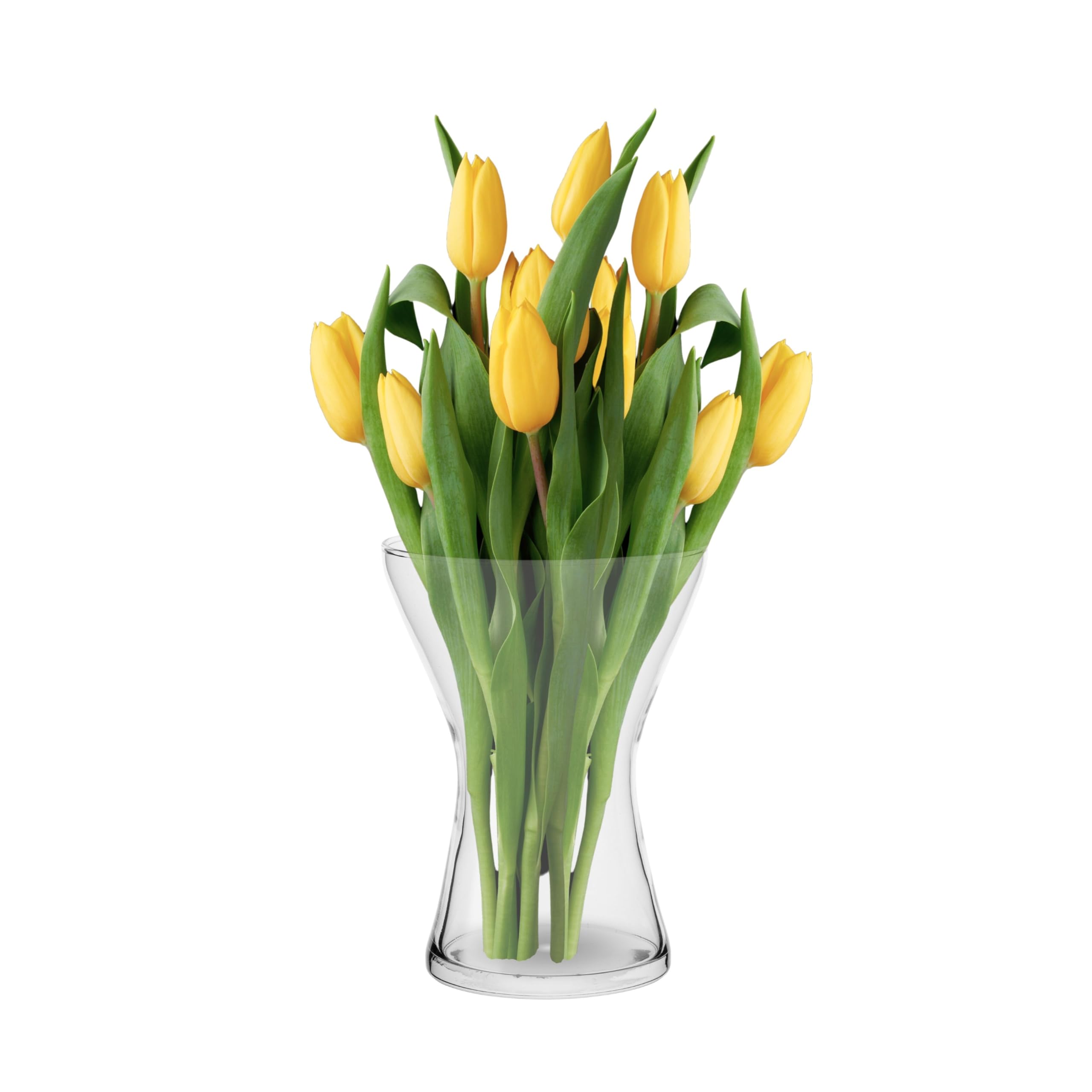 TREND FOR HOME Glass Vases for Flowers H: 19 cm Clear Vase Flower Vase Wide Neck Vase Wide Vase for Flowers Wedding Decor Decorative Vase Modern Vase | Ø 14 cm | 1325 ml | Aster