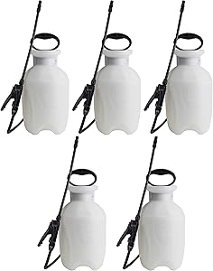 Chapin 20000, 1 Gallon Lawn, Garden and Multi-Purpose Sprayer with Adjustable Nozzle, Translucent White, 5 Pack