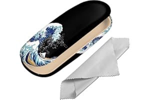 BHAHB Eyeglasses Case Hard Shell Protective Case for Glasses Eyeglass Box with Cleaning Cloth for Boys Men Man Cute Aesthetic