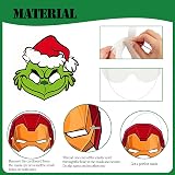 COSORO 12pcs Kids Grinch Paper Masks Christmas Party Bag Fillers Costume Toy view 3